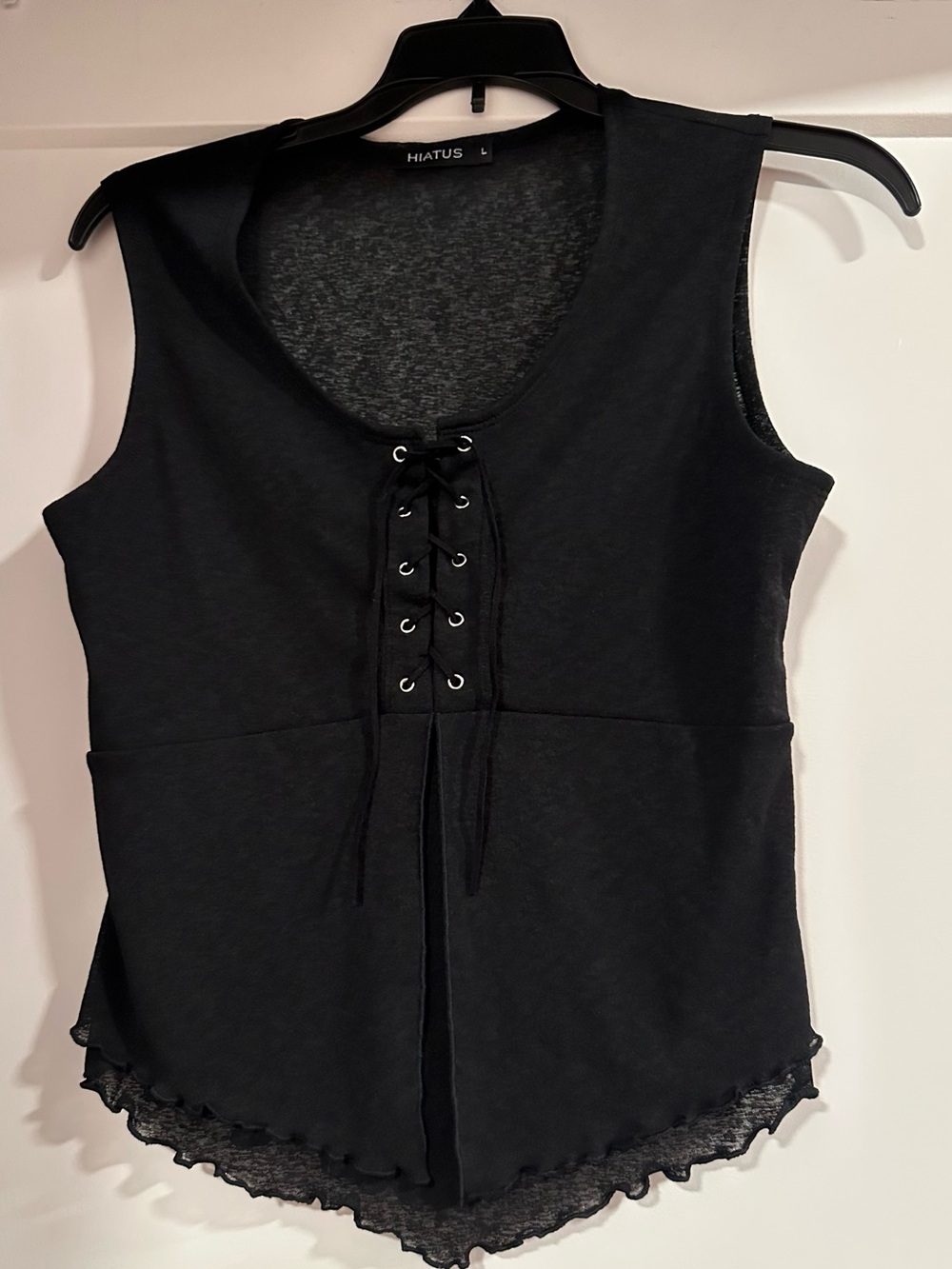 Hiatus Black lace up Corset Style Top Juniors size M